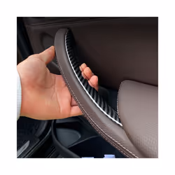 Lhd Car Interior Door Panel Grab Handle Covers Carbon Fiber Armrest Protective - C