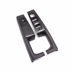 Kummyy 2pcs Front Inner Door Handle Armrest Frame Switch Control Panel - Black