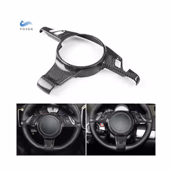 Car-styling Abs Carbon Fiber Texture Steering Wheel Panel Frame Cover