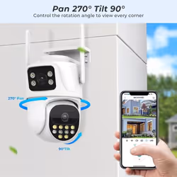 Surveillance Wifi Camera Dual Lens Color Night Vision Ai Auto Tracking CloudWireless Security Camera 6MP 4K Dual Screen Icsee Outdoor - AU