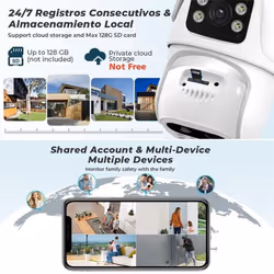 Surveillance Wifi Camera Dual Lens Color Night Vision Ai Auto Tracking CloudWireless Security Camera 6MP 4K Dual Screen Icsee Outdoor - AU