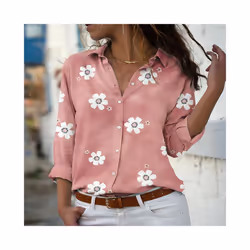 hot style ladies shirts fashionable women's Hawaiian shirts long sleeves outdoor holiday beach wear oversized size - wsx2841, 5XL