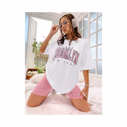 Printed Men's and Women's T-shirt Summer Fashion Casual European and American Women's Tops Oversized T Shirt - 3, XXL