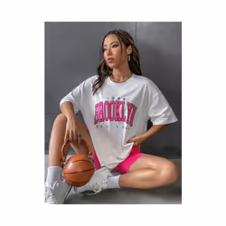Printed Men's and Women's T-shirt Summer Fashion Casual European and American Women's Tops Oversized T Shirt - 6, L