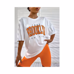 Printed Men's and Women's T-shirt Summer Fashion Casual European and American Women's Tops Oversized T Shirt - 12, XL