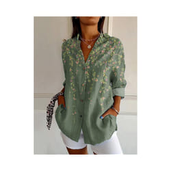 Summer Women's Long Shirt Summer European and American Fashion Shirt 3D Pattern Printed Shirt - YK2016, L