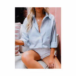 Women Casual Long Sleeve Cotton Linen Lapel Shirt Elegant Solid Loose Blouse Vintage Harajuku Button Up Tops Oversized Tunics - Red, XXXL