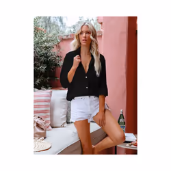 Women Casual Long Sleeve Cotton Linen Lapel Shirt Elegant Solid Loose Blouse Vintage Harajuku Button Up Tops Oversized Tunics ...