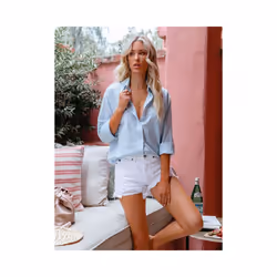 Women Casual Long Sleeve Cotton Linen Lapel Shirt Elegant Solid Loose Blouse Vintage Harajuku Button Up Tops Oversized Tunics ...