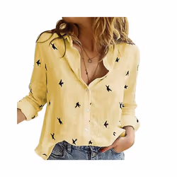 Casual Long Sleeve Birds Print Loose T Shirts Women Oversized Cotton and Linen Blouses and Tops Vintage Streetwear Tunic Tees ...