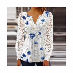 NEW Elegant Loose Shirt Woman Temperament Casual  Shirt Women Long sleeve Printed Woman Shirt Weekend - PURPLE, XL