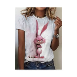 Sale Cat Dog Women's T-Shirts 3d Animal Print Daily Tshirt Funny Casual Ladies Short Sleeve O Neck Female Clothing Top - PURPLE, L