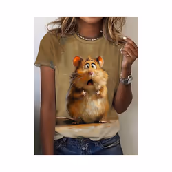 Sale Cat Dog Women's T-Shirts 3d Animal Print Daily Tshirt Funny Casual Ladies Short Sleeve O Neck Female Clothing Top - SKY BLUE, S