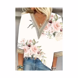 Plus Size Temperament Loose Woman Shirt Fashion Casual Blouse Elegant Long Sleeve Woman Shirt Holiday Weekend Top - Skin Colo ...