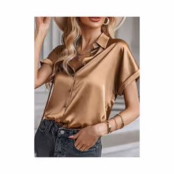 Summer Trend Fashion Women's Casual Elegant Satin Long Sleeved Shirt Office Women's Shirts And Blouses Slim Femal Clothes - K ...