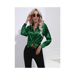 Summer Trend Fashion Women's Casual Elegant Satin Long Sleeved Shirt Office Women's Shirts And Blouses Slim Femal Clothes - 8, XXL