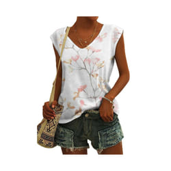 Women's Sleeveless T-Shirt Casual Loose Fit Tank Tops Basic Tank Tops Fashion Beach Ladies Summer Tops Cap Short Sleeve Tees - A3KLCZ56113217, XXXL