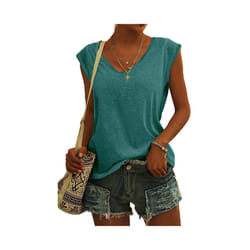 Women's Sleeveless T-Shirt Casual Loose Fit Tank Tops Basic Tank Tops Fashion Beach Ladies Summer Tops Cap Short Sleeve Tees - A3KLCZ5711218, XL