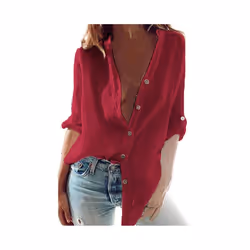 Oversized Autumn Cotton Linen Shirt Fashion Button Up Women Shirts White Casual Loose Tops Solid Rollable Sleeve Top Blusa -  ...