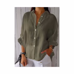 Blusas Para Mujer Cotton Linen Women Shirt Black Turn-Down Collar Lace Up Loose Blouses Female Casual Trendy Ladies Clothes - ...