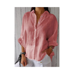 Blusas Para Mujer Cotton Linen Women Shirt Black Turn-Down Collar Lace Up Loose Blouses Female Casual Trendy Ladies Clothes - 4, M