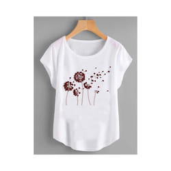 Fashion Shirt Female Flower 90s Cute Trend Graphic T Top Women Print Summer T-shirts Clothing Short Sleeve Cartoon Tee T-Shirt - FYA30214, M