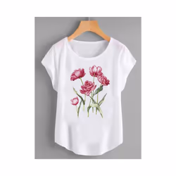 Fashion Shirt Female Flower 90s Cute Trend Graphic T Top Women Print Summer T-shirts Clothing Short Sleeve Cartoon Tee T-Shirt - FYA30214, L