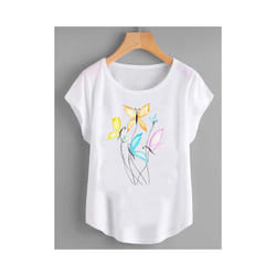 Fashion Shirt Female Flower 90s Cute Trend Graphic T Top Women Print Summer T-shirts Clothing Short Sleeve Cartoon Tee T-Shirt - FYA30215, S