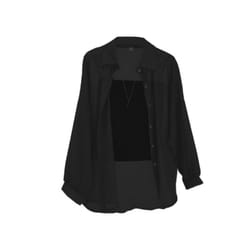 Lapel Long Sleeve Women Shirt Women's Summer Chiffon Lapel Shirt Coat Long Sleeve Single Breasted Thin Sun for Women - black, XL