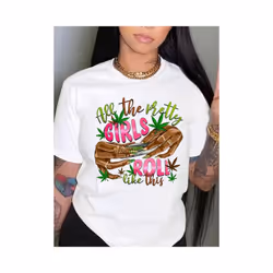 Summer women's letterprint loose oversized casual round neck short sleeved T-shirt top Sports Fashion Casual Explosive Short  ...