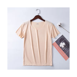 Summer Women T-shirts Ice Silk T-shirt Vest Short Sleeve Tank Fashion Woman Blouses Slim y2k Tops Undershirt Woman Clothes - Skin, XXL 58-65KG