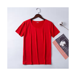 Summer Women T-shirts Ice Silk T-shirt Vest Short Sleeve Tank Fashion Woman Blouses Slim y2k Tops Undershirt Woman Clothes - Red, L 45-50KG