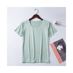 Summer Women T-shirts Ice Silk T-shirt Vest Short Sleeve Tank Fashion Woman Blouses Slim y2k Tops Undershirt Woman Clothes - Green, M 40-45KG
