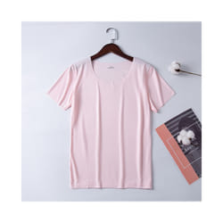 Summer Women T-shirts Ice Silk T-shirt Vest Short Sleeve Tank Fashion Woman Blouses Slim y2k Tops Undershirt Woman Clothes - Pink, XL 50-57KG