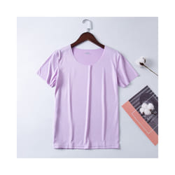 Summer Women T-shirts Ice Silk T-shirt Vest Short Sleeve Tank Fashion Woman Blouses Slim y2k Tops Undershirt Woman Clothes - Purple, L 45-50KG