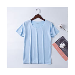 Summer Women T-shirts Ice Silk T-shirt Vest Short Sleeve Tank Fashion Woman Blouses Slim y2k Tops Undershirt Woman Clothes - Blue, M 40-45KG