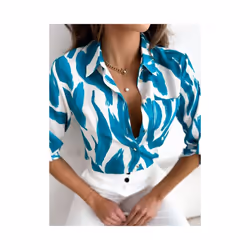 Spring and Summer Women's Casual Long Sleeved Shirts Fashionable Printed Comfortable Shirts Commuting Holiday Women's Shirts  ...