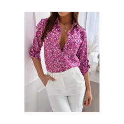Spring and Summer Women's Casual Long Sleeved Shirts Fashionable Printed Comfortable Shirts Commuting Holiday Women's Shirts  ...