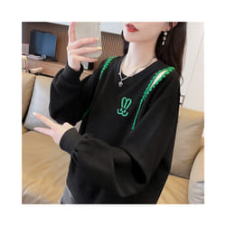 New Korean Off Shoulder Loose Short T Shirts Spring Autumn Long Sleeve Solid Hollow Out Casual Tops Fashion Trend Women Clothing - black, XL