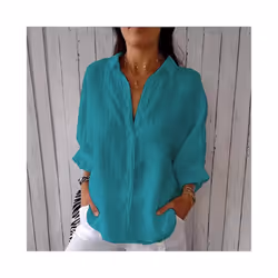 Blusas Para Mujer Cotton Linen Women Shirt Black Turn-Down Collar Lace Up Loose Blouses Female Casual Trendy Ladies Clothes - ...