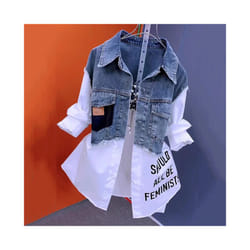 New Splicing Denim Jacket Women Spring Autumn Korean Fashion Denim Shirt Ladies Tops Casual Jean Coat Female Windbreaker - colour 1, L