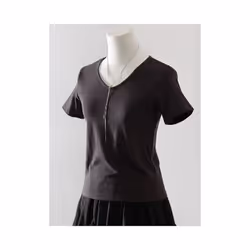 Slim V Neck T Shirts For Women Short Sleeves Black Slim Tops Summer Thick Modal T Shirt Women V Neck Short Sleeve Tops Tees - ...