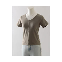 Slim V Neck T Shirts For Women Short Sleeves Black Slim Tops Summer Thick Modal T Shirt Women V Neck Short Sleeve Tops Tees - Mocha, XL