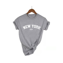 Summer street selling brand letter printed cotton oversized women's T-shirt top short sleeve casual fashion brand men's T-shirt - 21, M