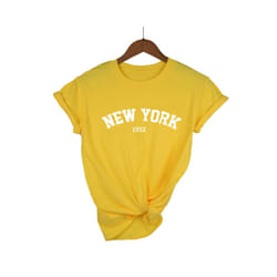 Summer street selling brand letter printed cotton oversized women's T-shirt top short sleeve casual fashion brand men's T-shirt - 14, S
