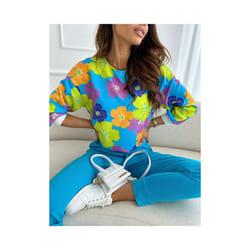Spring Lady Shirts Long Sleeve O-neck Fashion Printing Women Floral Chiffon Blouses Womens Tops Blusas Femininas Elegantes - hulan, XL