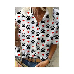 Fashion Long Sleeve Shirt Women Tops And Blouses  Sping Autumn Casual Buttons Office Ladies Shirts For Women Top Femme - Red, S