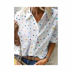 Fashion Long Sleeve Shirt Women Tops And Blouses  Sping Autumn Casual Buttons Office Ladies Shirts For Women Top Femme - black, S