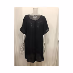 Fashion Retro Women's Comfortable Casual Short Sleeve Shirt Mid-Length Round Neck Solid Color Loose Button Short Sleeve Shirt ...