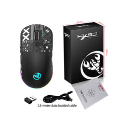 T90 Wireless Bluetooth Mouse RGB (BT1/BT2+ USB) 2.4GHz Rechargeable Silent Bluetooth Wireless Mouse with Type C Adapter - T90B-Black